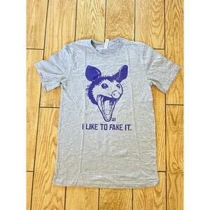 Food Art I like to fake it possum tshirt